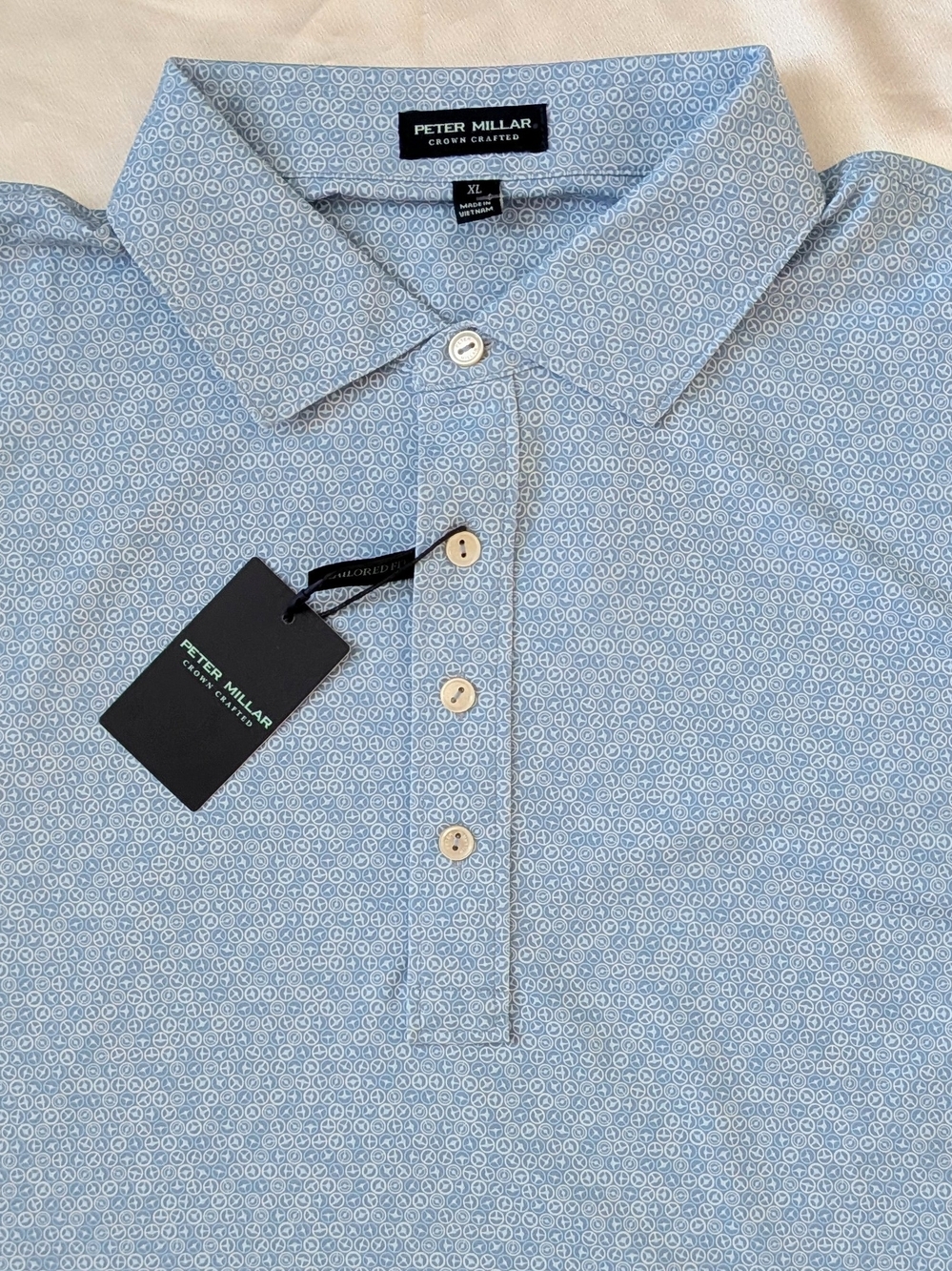 New Peter Millar Crown Crafted Men's Rhythm Performance Jersey Polo Shirt XL